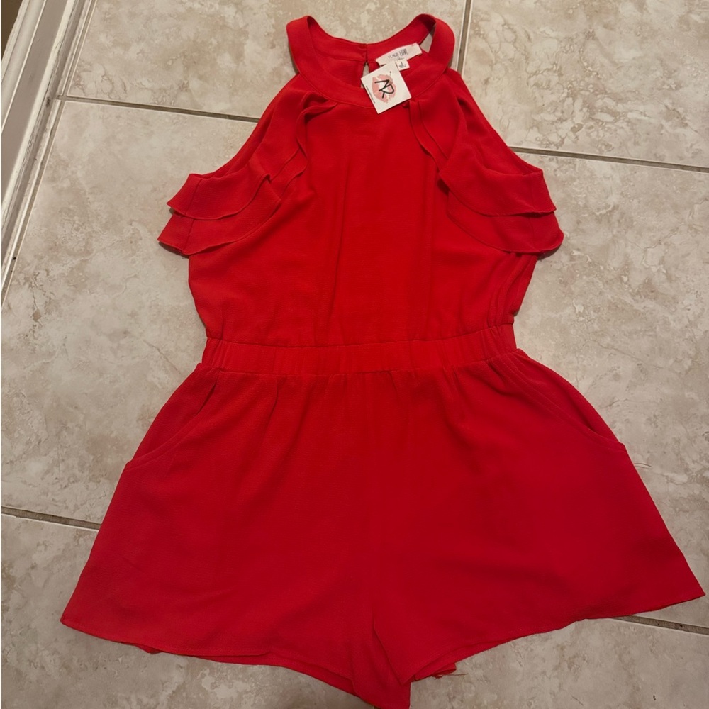 Peach Love California Vibrant Red Romper